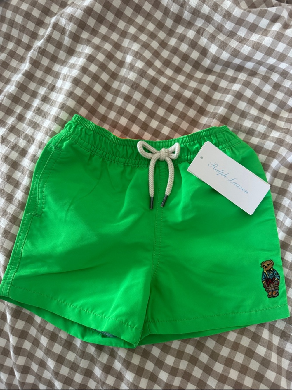 Ralph Lauren Baby Swim Trunks with Embroidered Polo Bear Size 9-12M